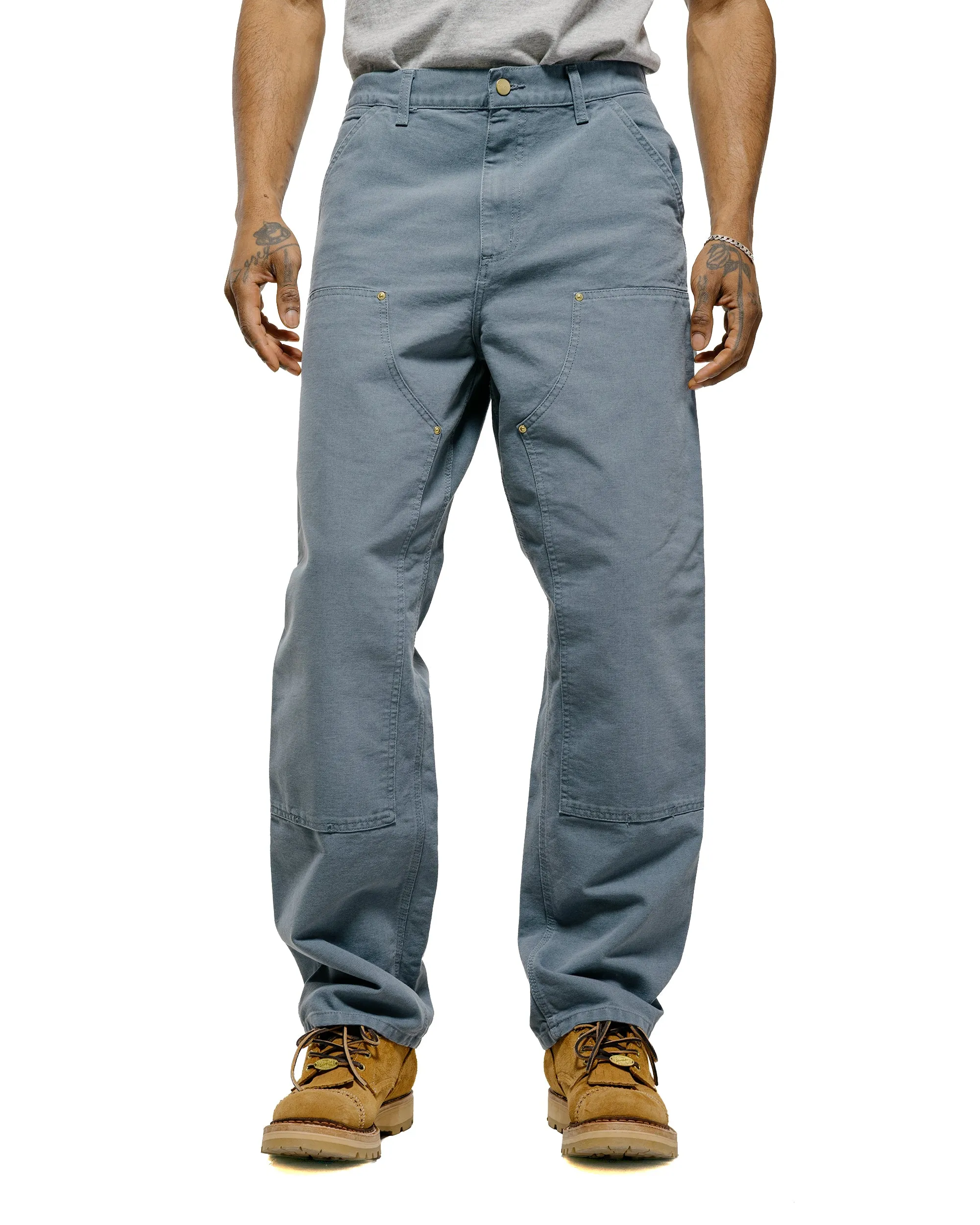 Carhartt W.I.P. Double Knee Pant Cozy Blue Stone Canvas sold by Lost & Found product image thumbnail 2