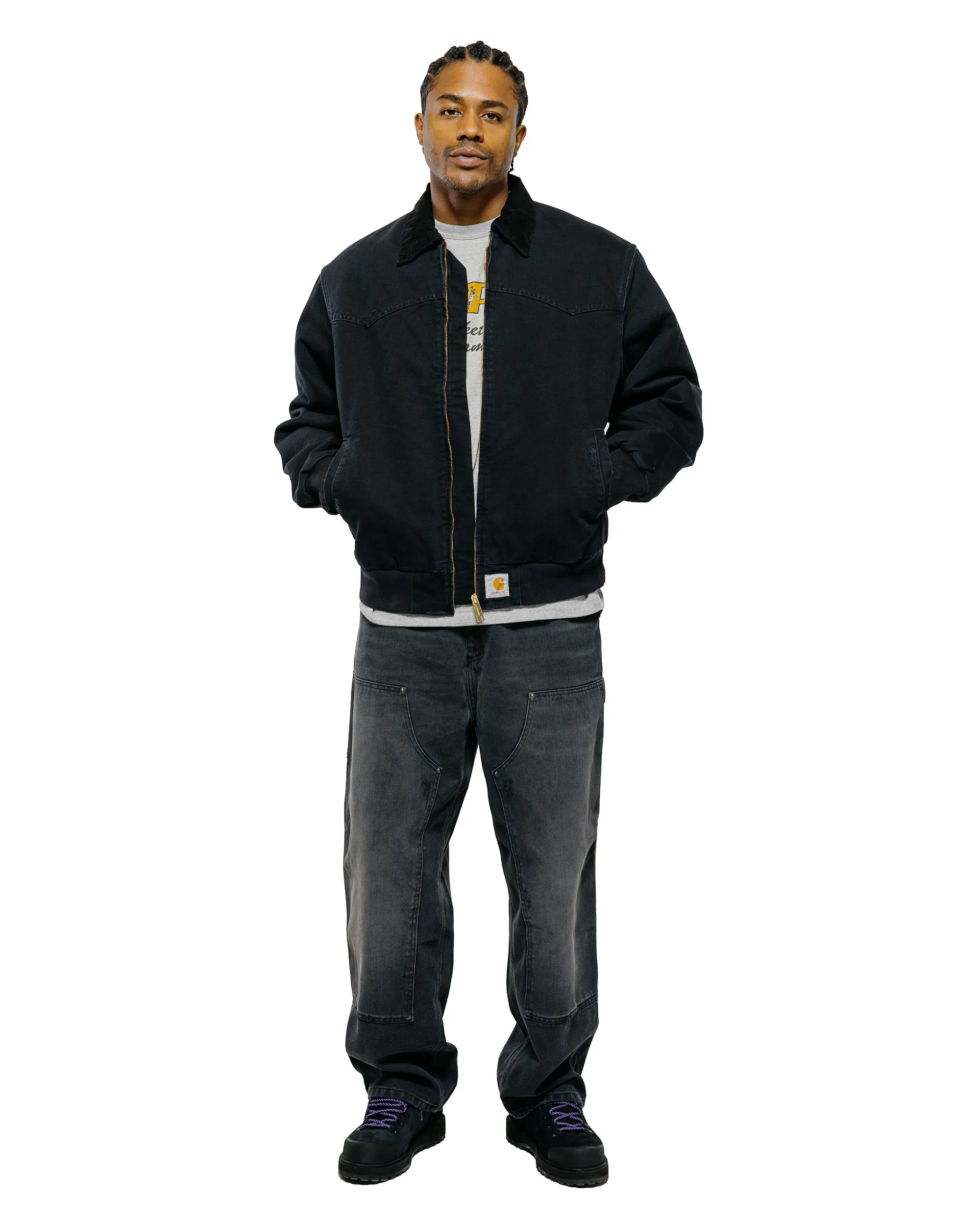Carhartt W.I.P. OG Santa Fe Coat Black/Black Grind Wash sold by Lost & Found product image thumbnail 4