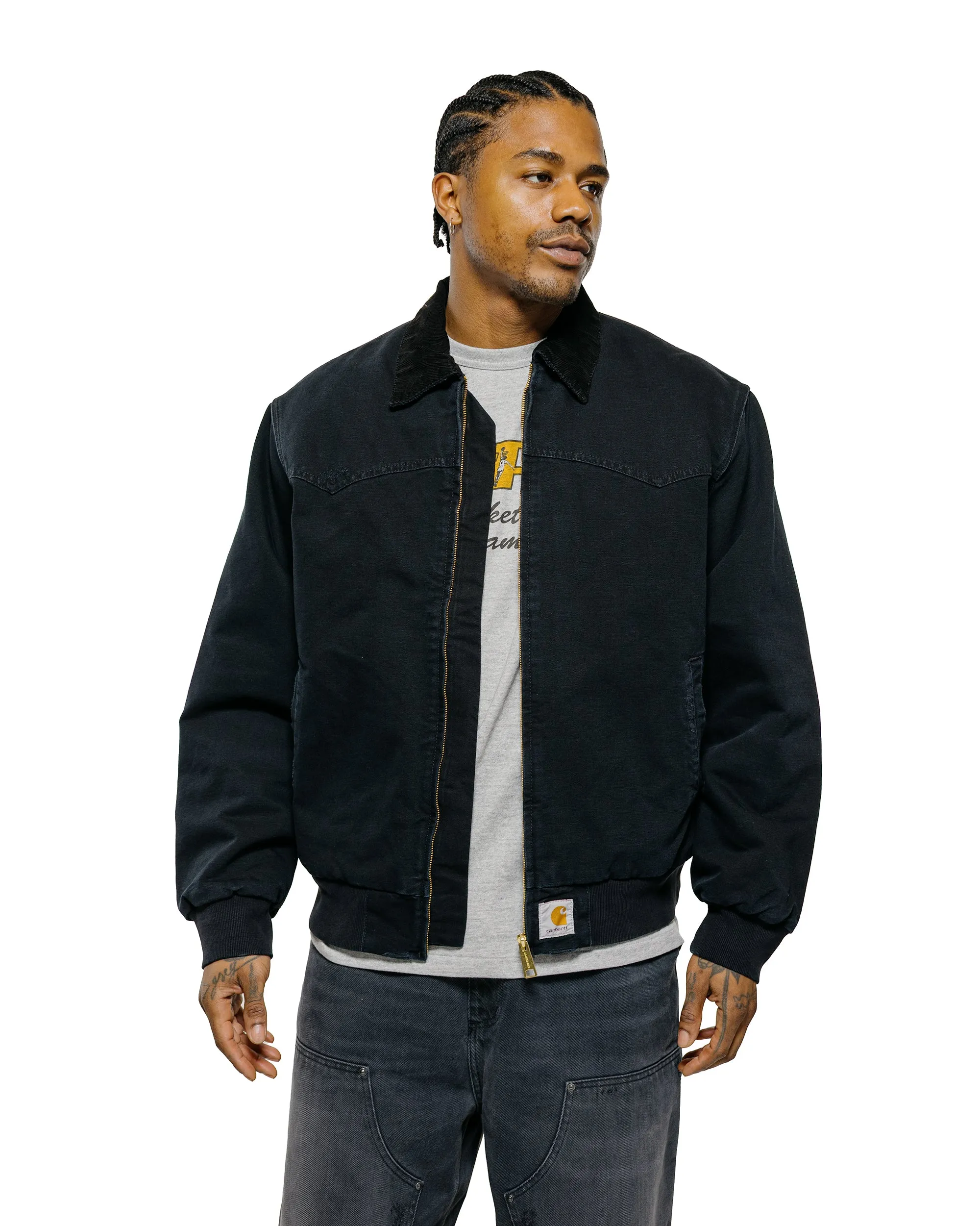 Carhartt W.I.P. OG Santa Fe Coat Black/Black Grind Wash sold by Lost & Found product image thumbnail 2