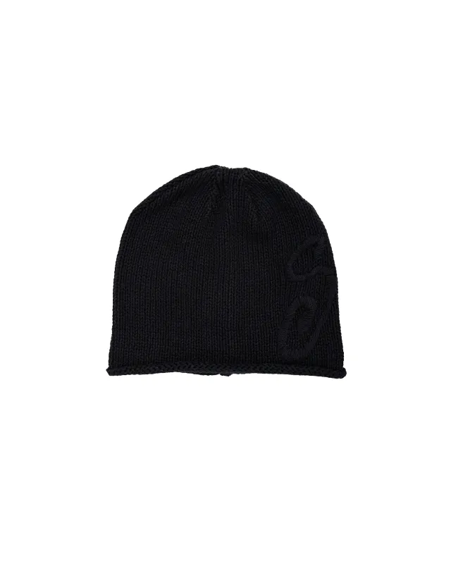 Stüssy S Knit Skullcap Black sold by Lost & Found