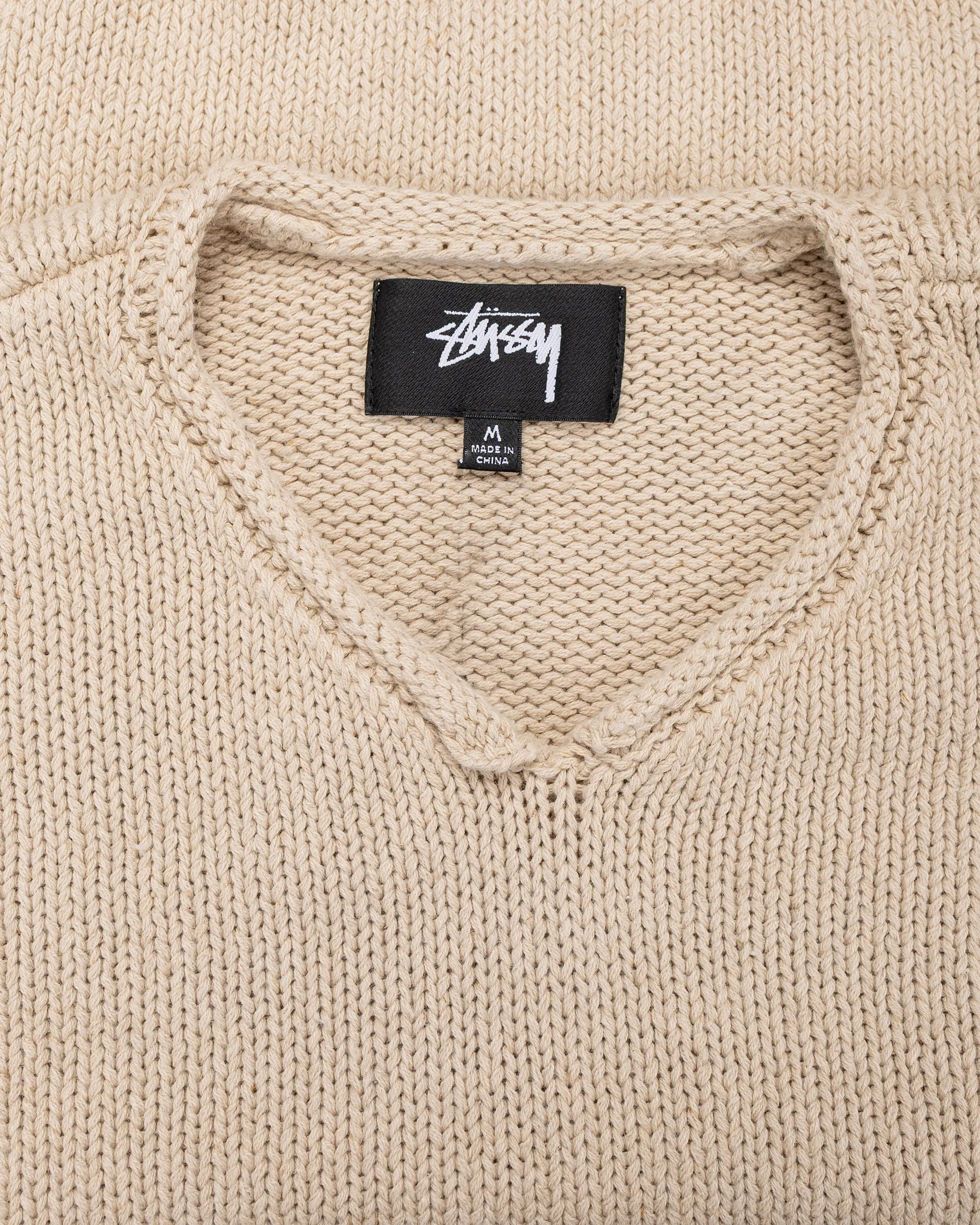 Stüssy Roll V Neck Sweater Oatmeal sold by Lost & Found product image thumbnail 2