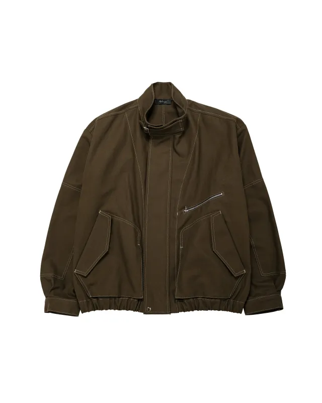 Wanze Flight Jacket Cotton Twill Army Green made by Lost & Found