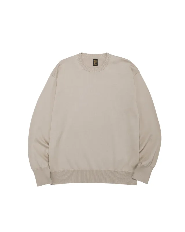 Batoner Caribbean Sea Island Cotton Crew Neck Greige made by BATONER