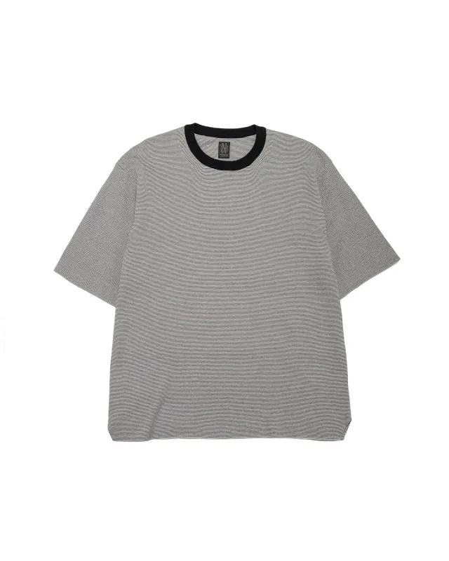 Batoner 32G Smooth Knit T-Shirt Ivory/Black made by BATONER
