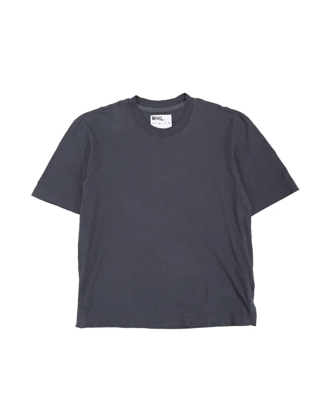 MHL Simple T-Shirt Organic Cotton Linen Jersey Slate Blue sold by Lost & Found