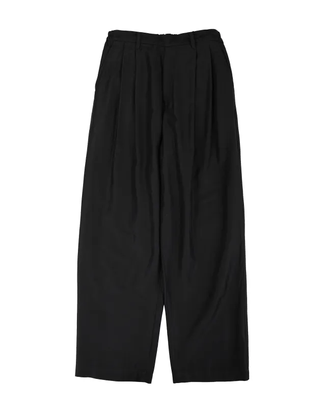 ssstein Wool Silk Wide Easy Trouser Black made by ssstein