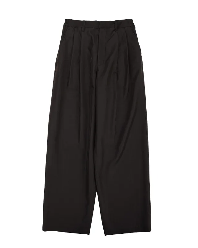 ssstein Wool Silk Wide Easy Trouser Dark Charcoal made by ssstein