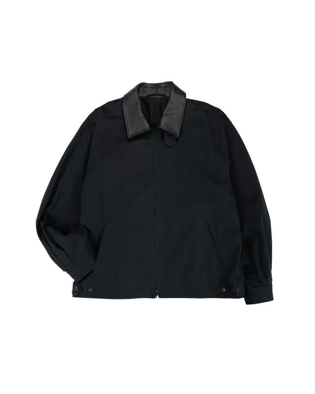 ssstein Sulfur Dyed Brushed Chino Zip Jacket Black made by ssstein