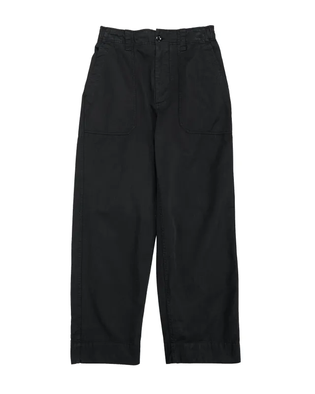 MHL Patch Pocket Utility Trousers Matte Cotton Twill Black made by Margaret Howell
