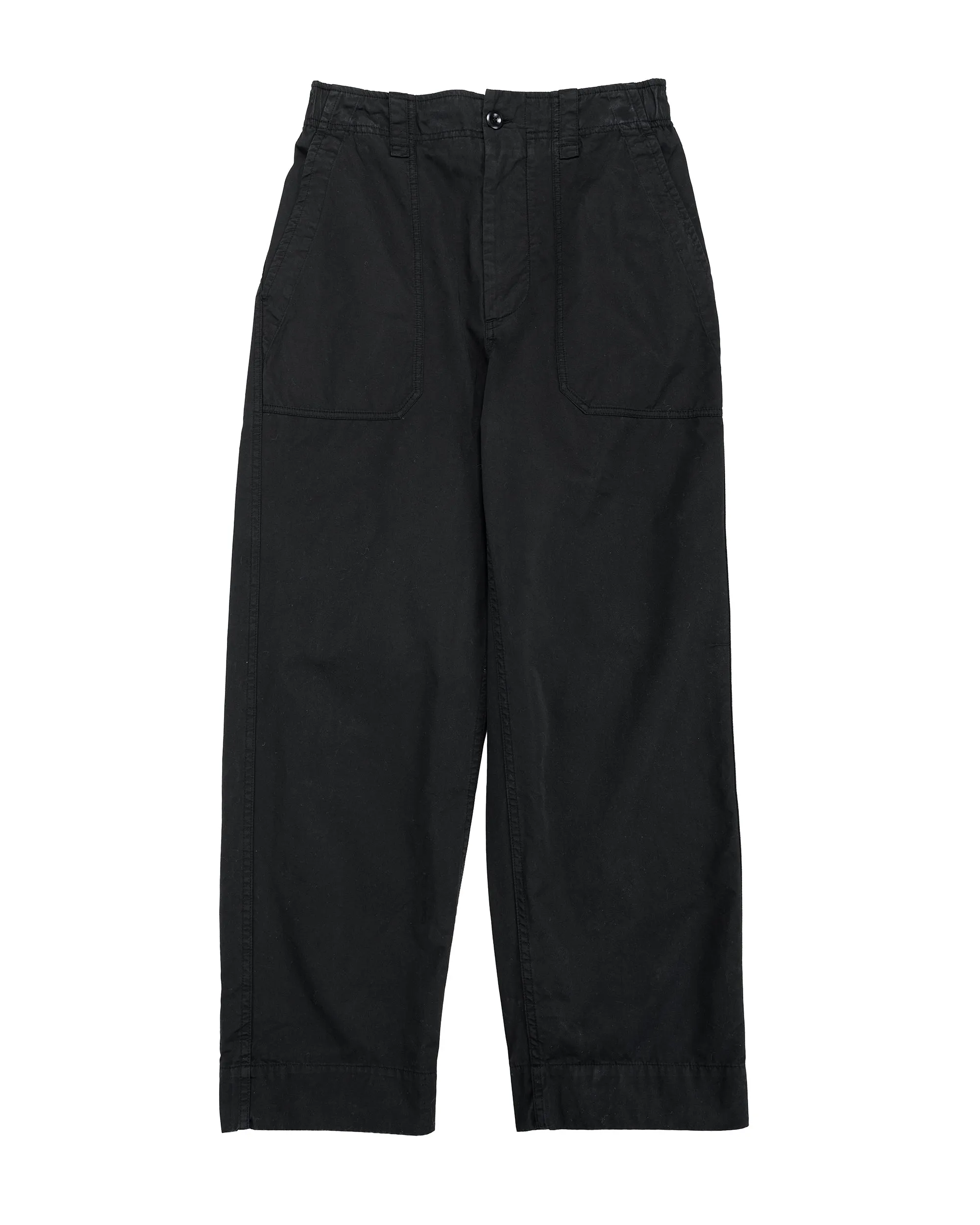 MHL Patch Pocket Utility Trousers Matte Cotton Twill Black sold by Lost & Found