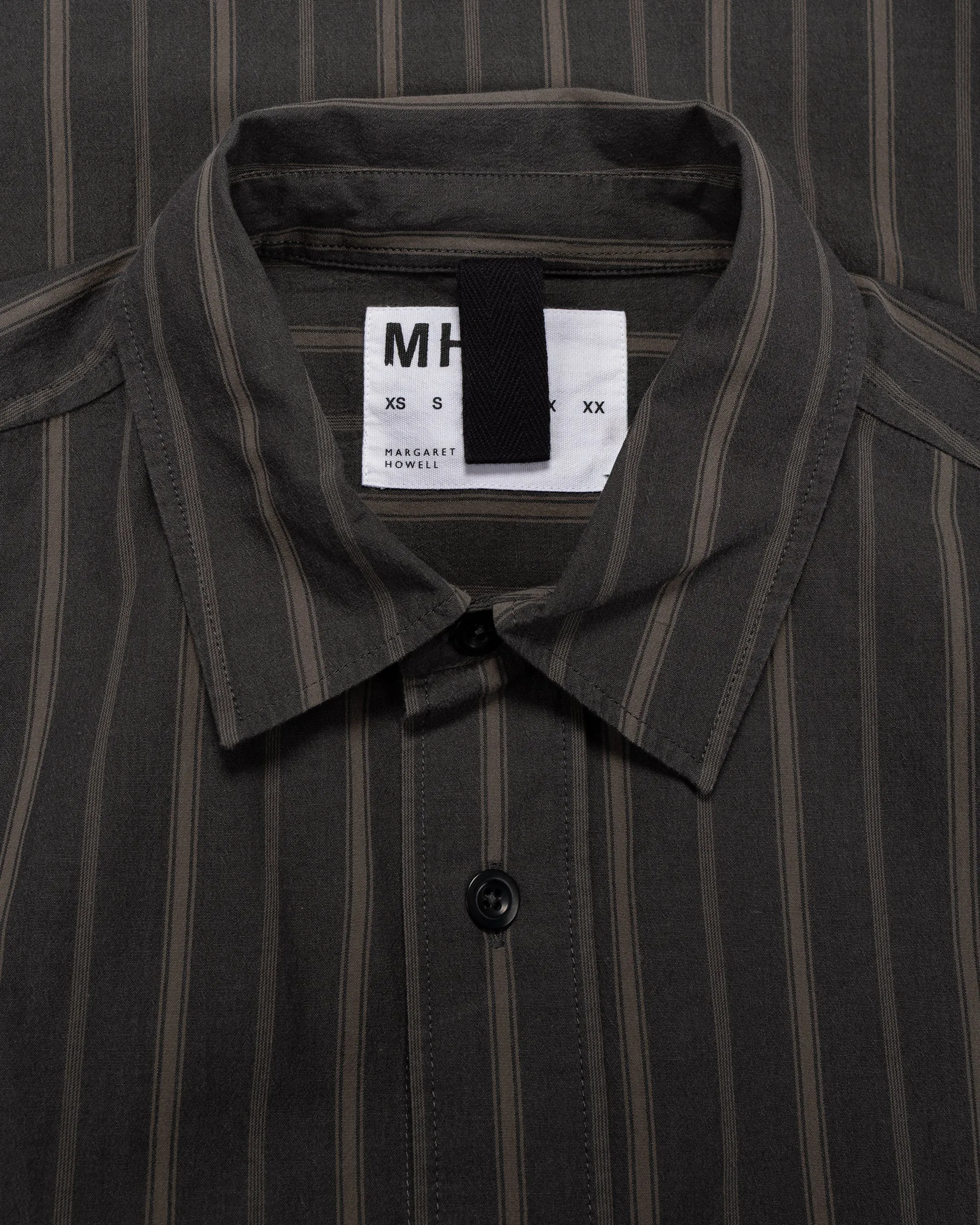 MHL Basic Shirt Bold Stripe Cotton Off Black/Khaki sold by Lost & Found product image thumbnail 5