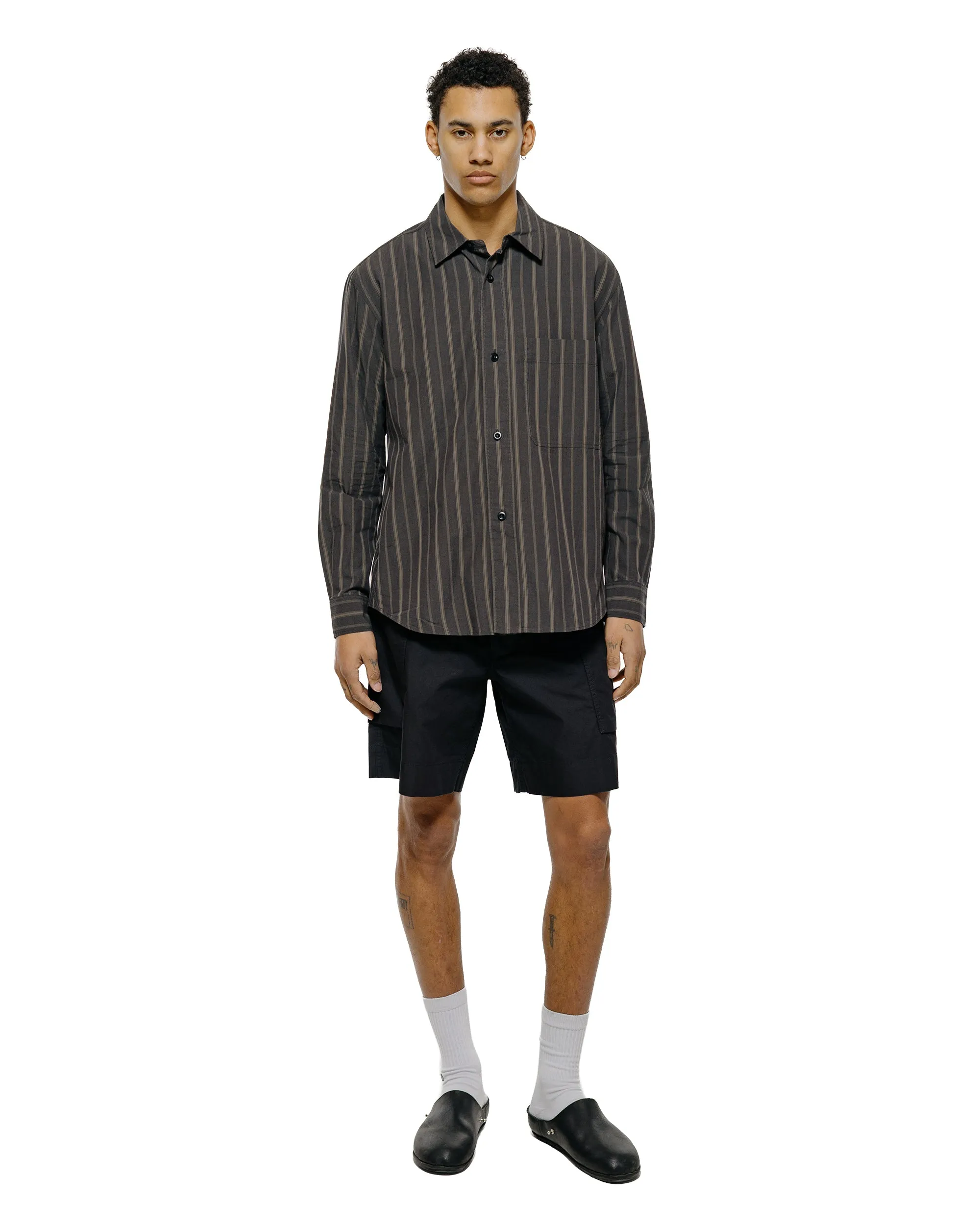 MHL Basic Shirt Bold Stripe Cotton Off Black/Khaki sold by Lost & Found product image thumbnail 4