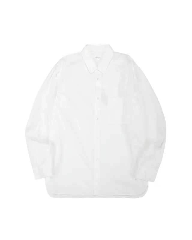 Sage de Cret Organic Cotton Bloadcloth Regular Collar Shirt L/S Off White sold by Lost & Found