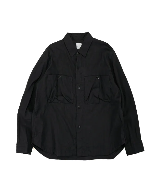 Sage de Cret LI/CO/WO Washed Lawn Cloth Work Shirt Jacket Black sold by Lost & Found
