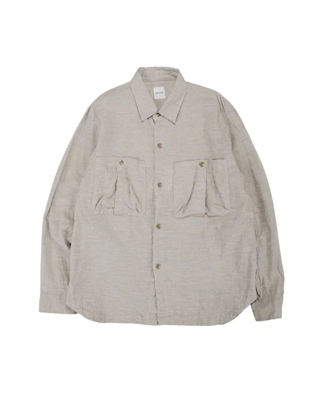 Sage de Cret LI/CO/WO Washed Lawn Cloth Work Shirt Jacket Ecru made by Sage de Cret