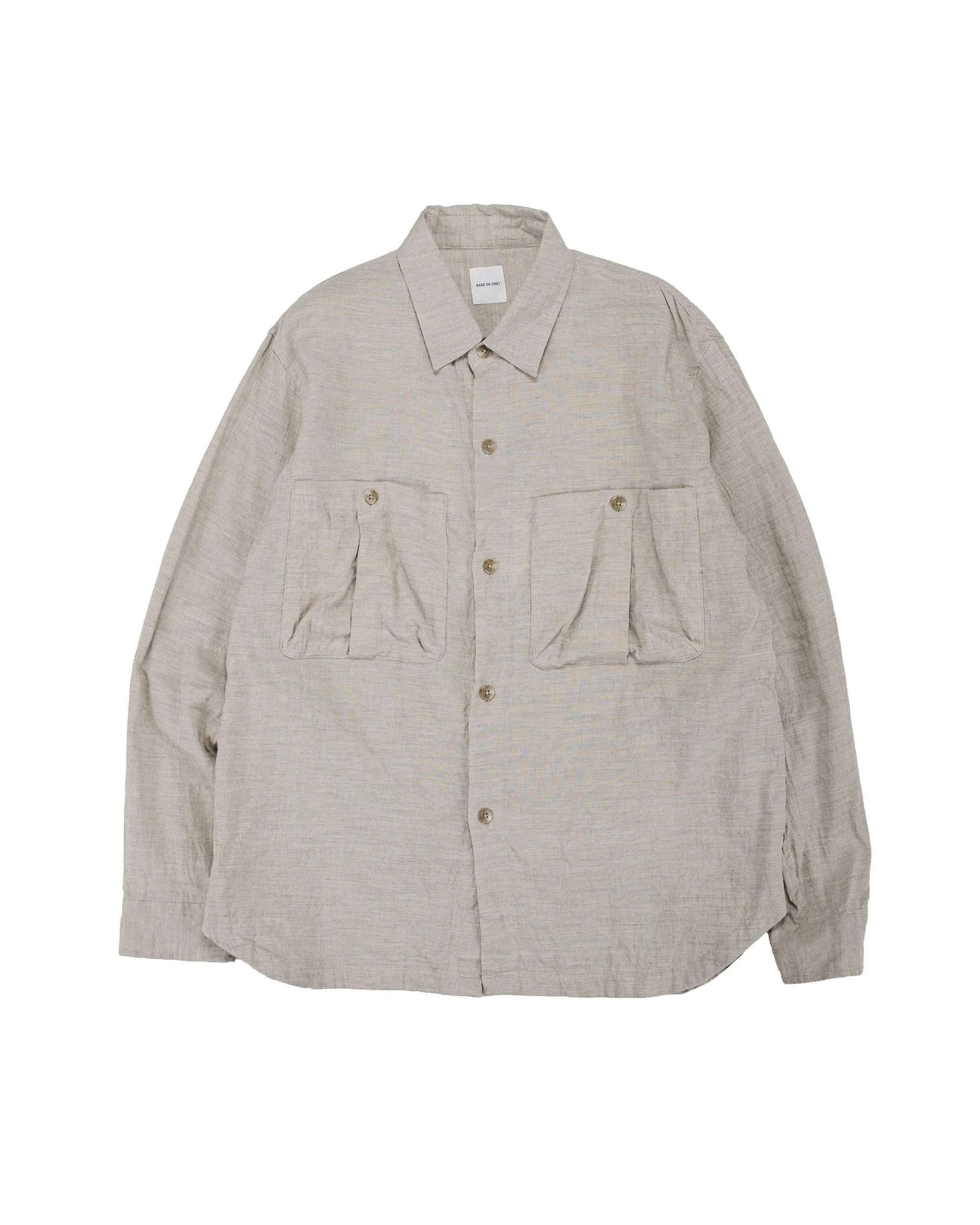 Sage de Cret LI/CO/WO Washed Lawn Cloth Work Shirt Jacket Ecru sold by Lost & Found