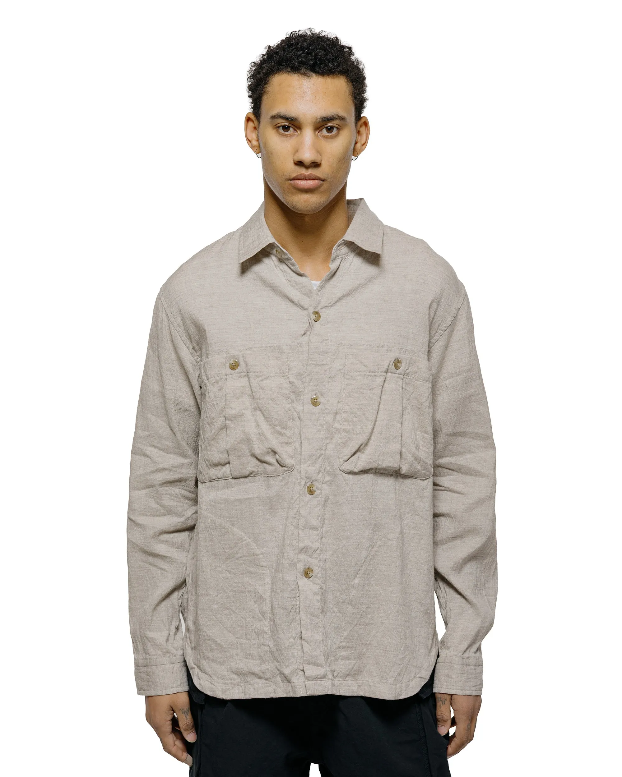 Sage de Cret LI/CO/WO Washed Lawn Cloth Work Shirt Jacket Ecru sold by Lost & Found product image thumbnail 2
