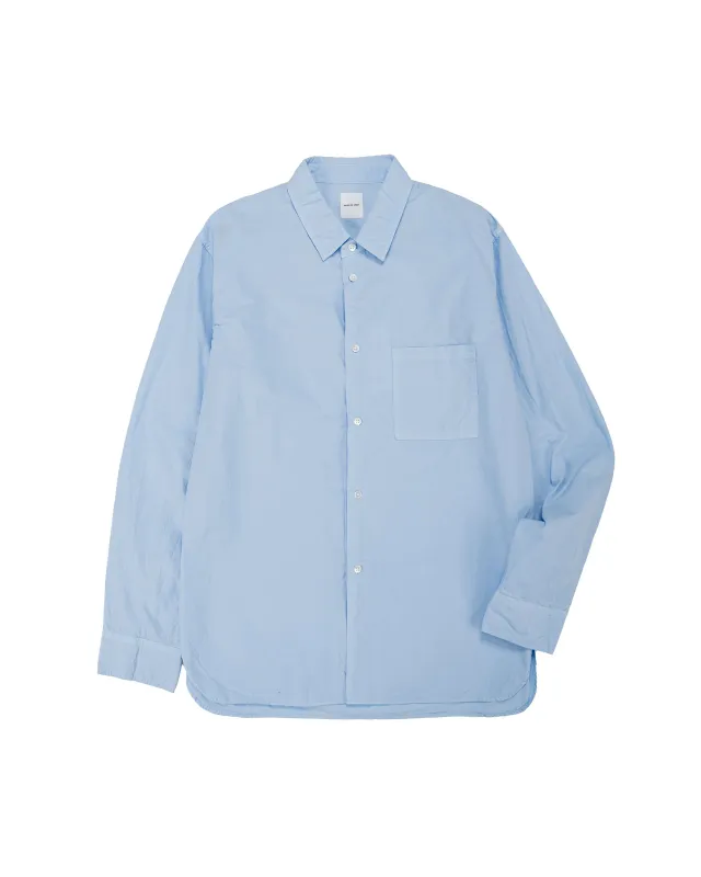 Sage de Cret Organic Cotton Bloadcloth Regular Collar Shirt L/S Saxe Blue sold by Lost & Found