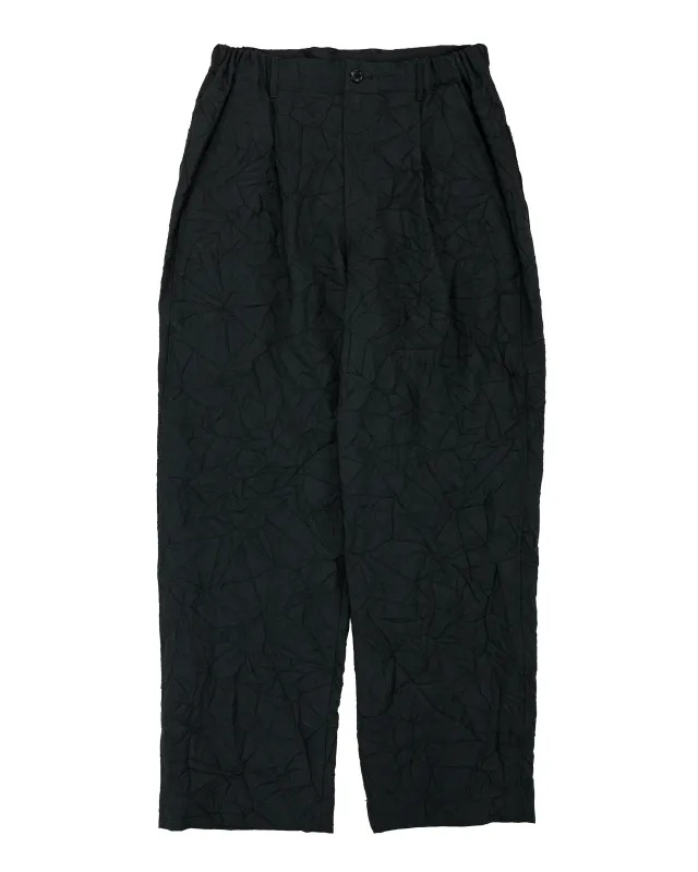 Sage de Cret WO/LI Crinkle Single Pleated Wide Pants Black made by Lost & Found