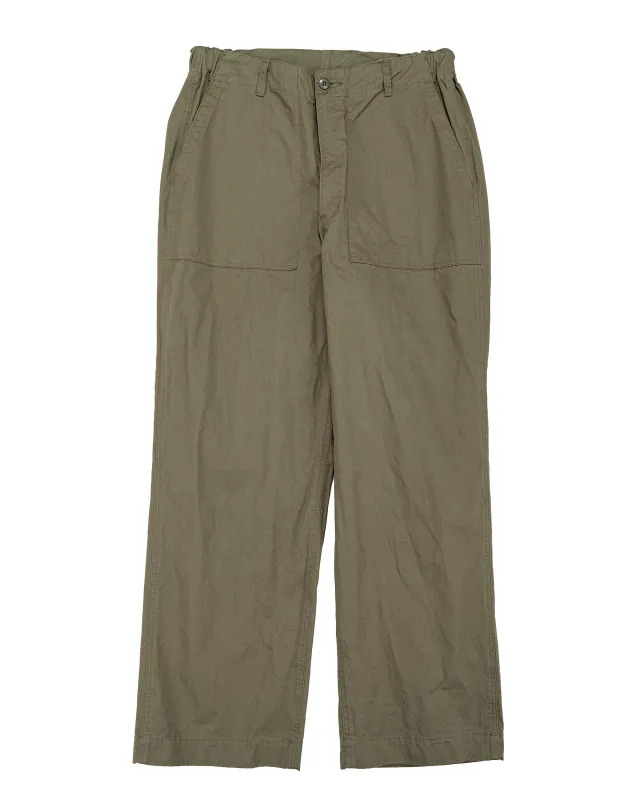 Sage de Cret CO Chino Cloth Crinkle Baggy Baker Pants Olive sold by Lost & Found