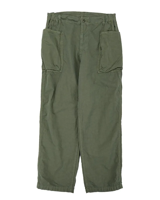 Sage de Cret CO/HEMP High Density Wide Work Pants Olive made by Sage de Cret