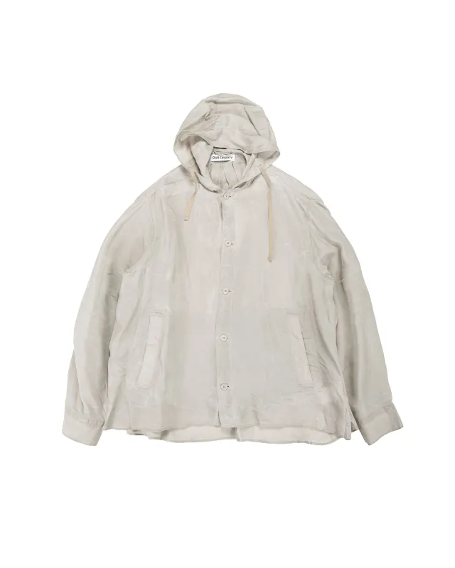 Our Legacy Rover Shirt Ghost Grey Wax Dipped Cupro made by Our Legacy