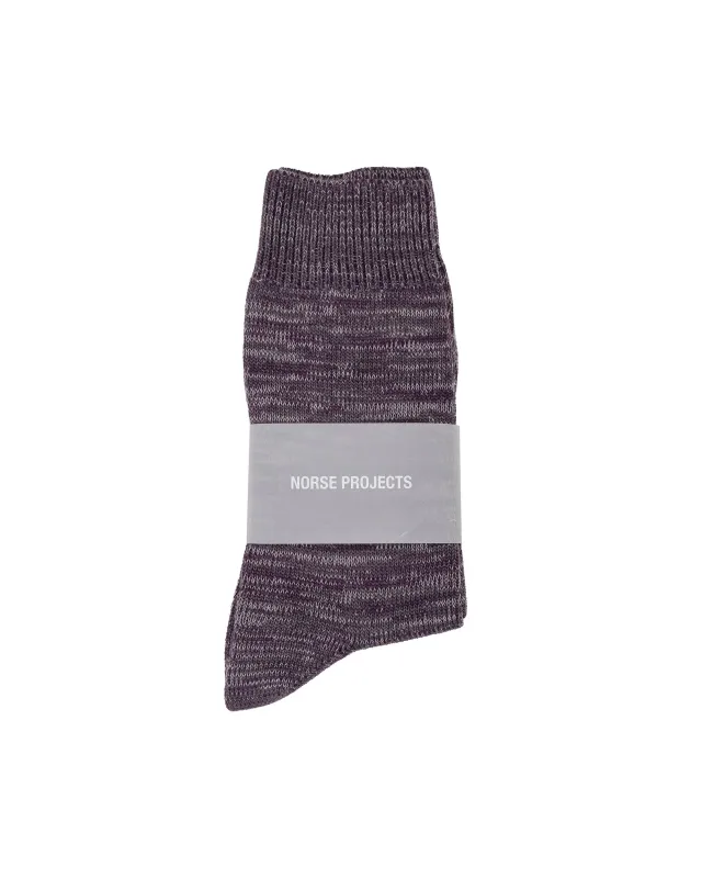 Norse Projects Bykle Heavy Cotton Twist Sock Vintage Violet made by Norse Projects