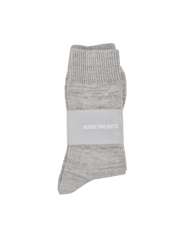 Norse Projects Bykle Heavy Cotton Twist Sock Light Grey Melange made by Norse Projects