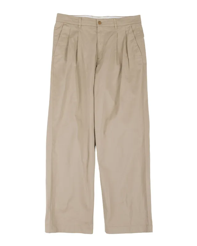 Norse Projects Hestur Relaxed Twill Pleated Trouser Light Khaki sold by Lost & Found