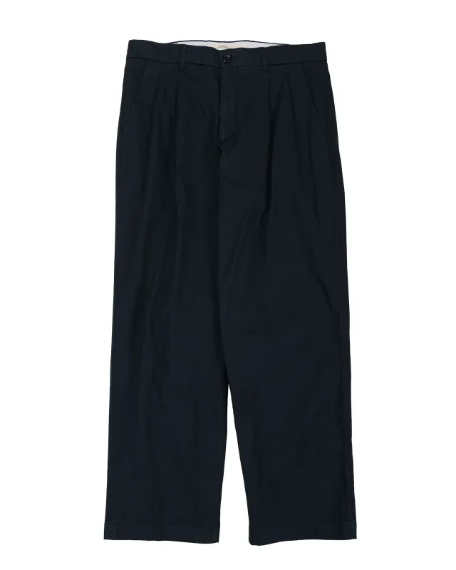 Norse Projects Hestur Relaxed Twill Pleated Trouser Black sold by Lost & Found