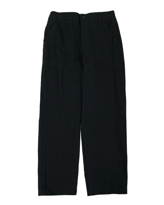 Norse Projects Kvitfjell Relaxed Cotton Wool Herringbone Pant Black sold by Lost & Found