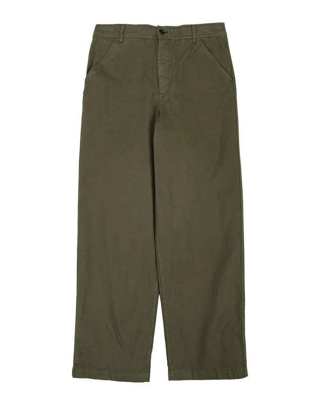 Norse Projects Kvitfjell Relaxed Cotton Twill Pant Olive Night sold by Lost & Found
