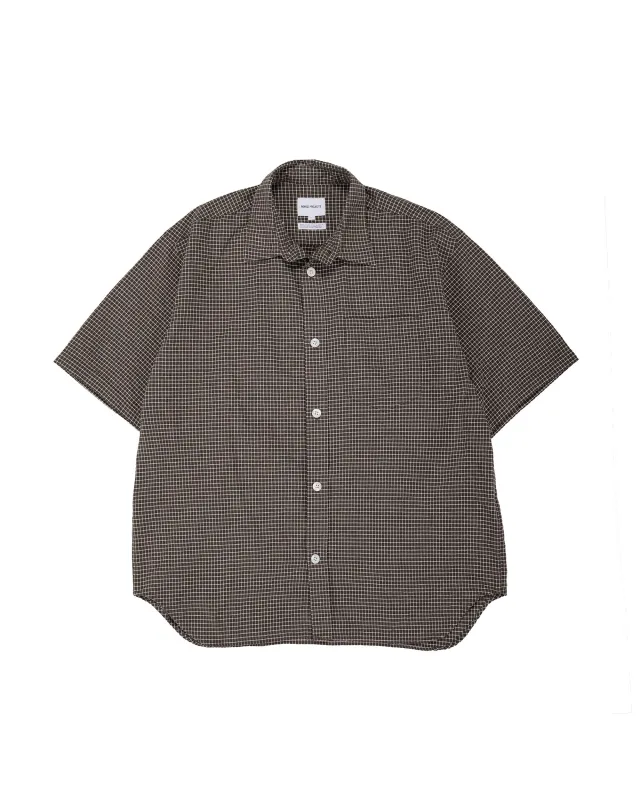 Norse Projects Espevik Oversized Check SS Shirt Taupe made by Norse Projects