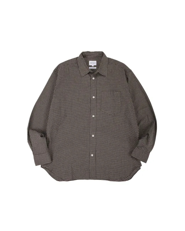 Norse Projects Espevik Check Oversized Shirt Taupe made by Norse Projects