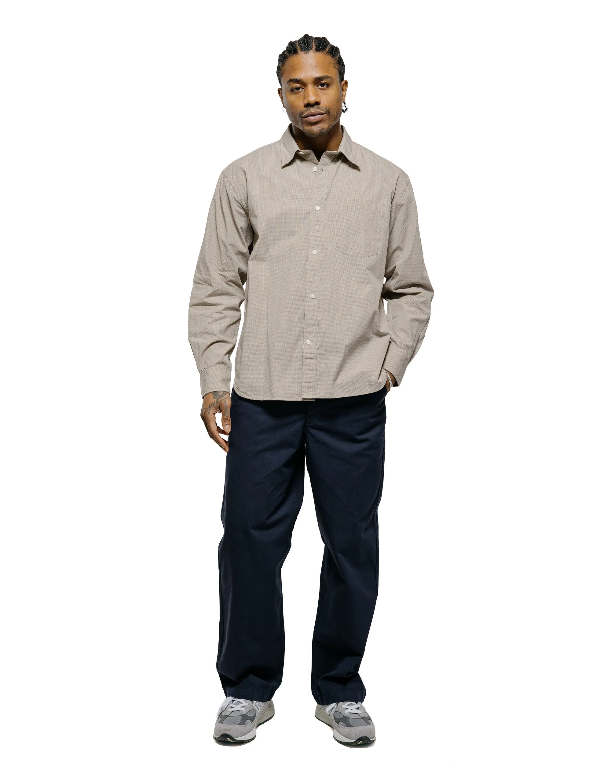 Norse Projects Espevik Oversize Micro Poplin Check Shirt Oatmeal sold by Lost & Found product image thumbnail 4