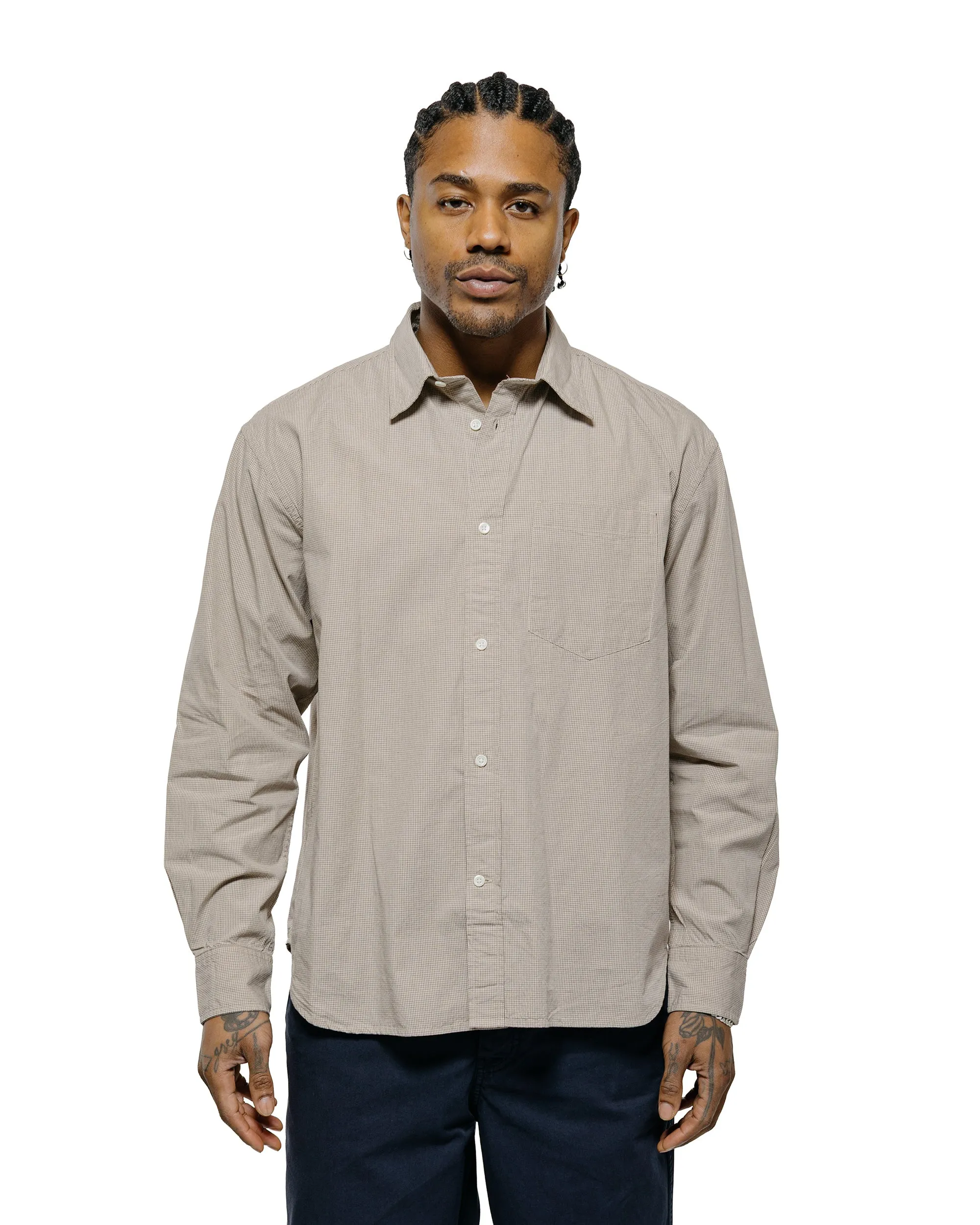 Norse Projects Espevik Oversize Micro Poplin Check Shirt Oatmeal sold by Lost & Found product image thumbnail 2