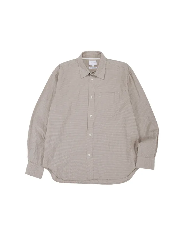 Norse Projects Espevik Oversize Micro Poplin Check Shirt Oatmeal sold by Lost & Found