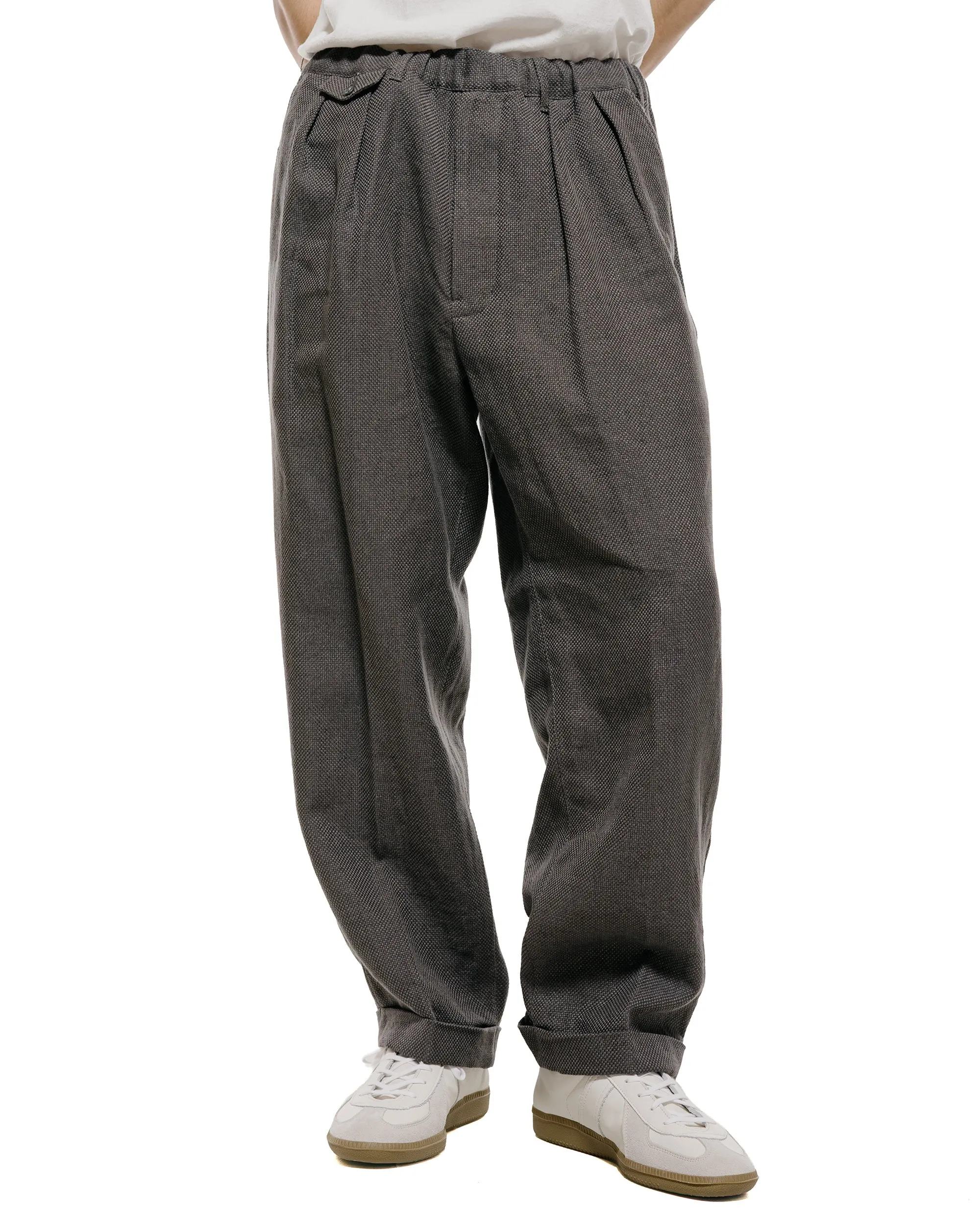 Beams Plus 2Pleats Relax Trousers Linen Cotton Grey sold by Lost & Found product image thumbnail 2