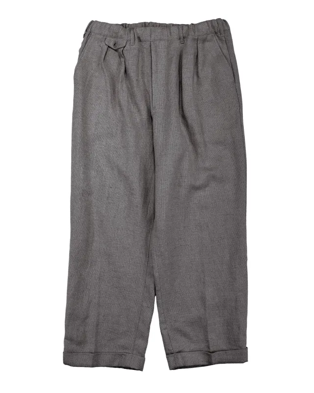 Beams Plus 2Pleats Relax Trousers Linen Cotton Grey made by BEAMS PLUS
