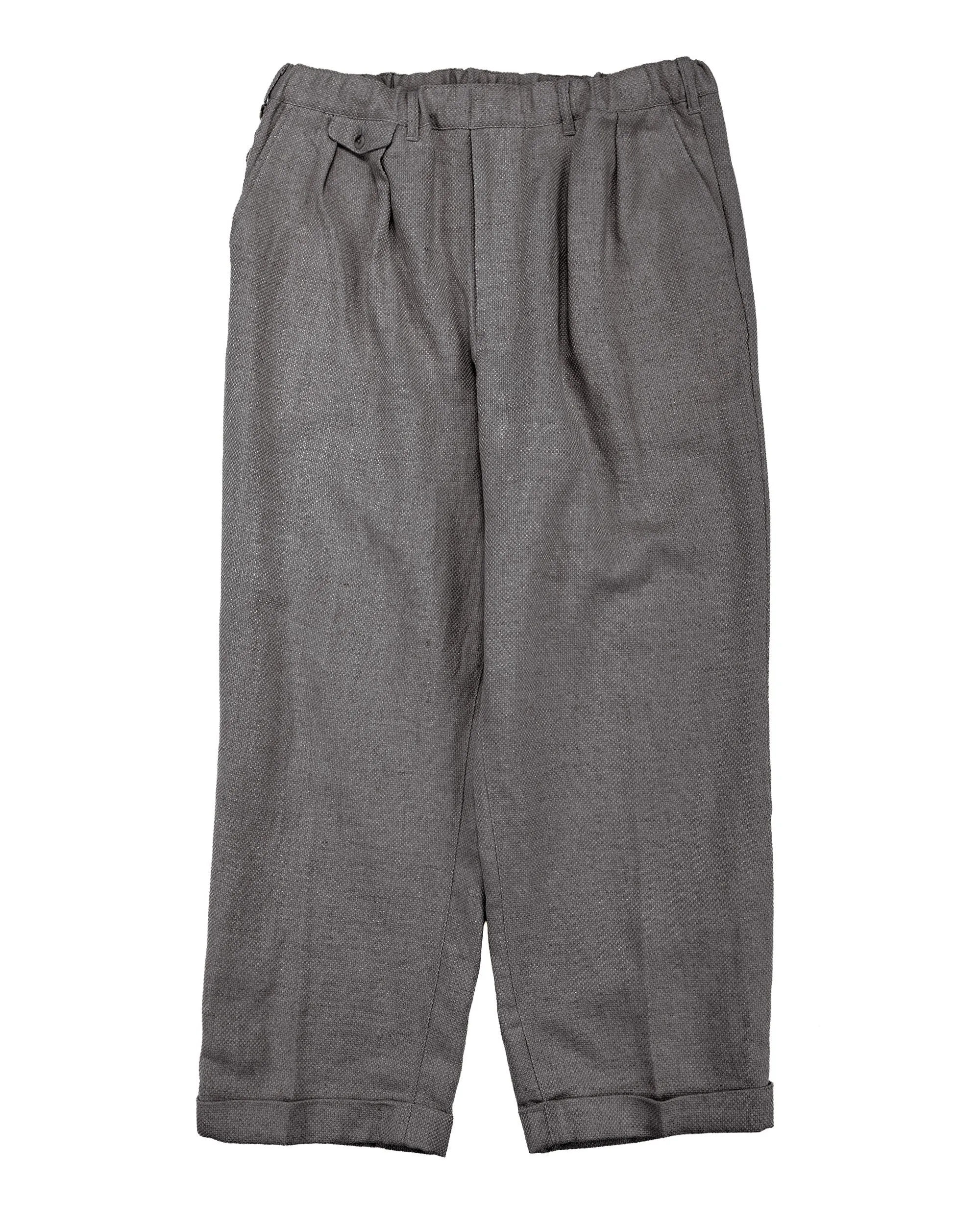Beams Plus 2Pleats Relax Trousers Linen Cotton Grey sold by Lost & Found