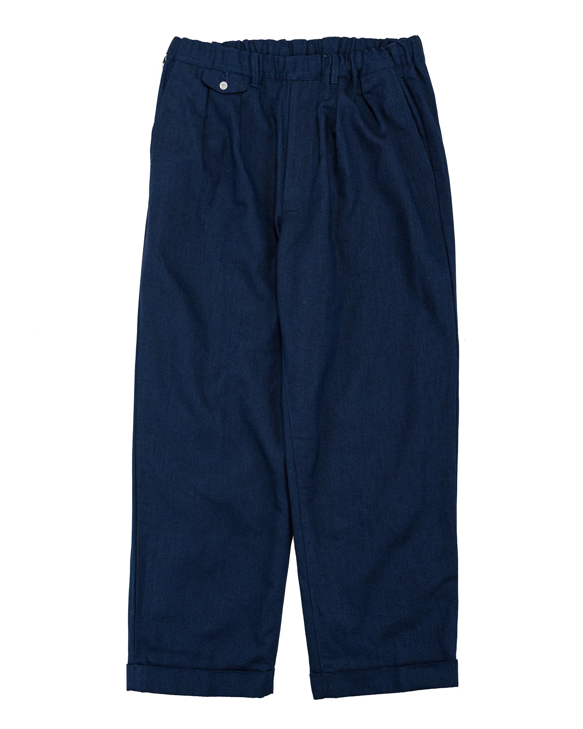 Beams Plus 2Pleats Relax Trousers Indigo Oxford Dark Indigo sold by Lost & Found