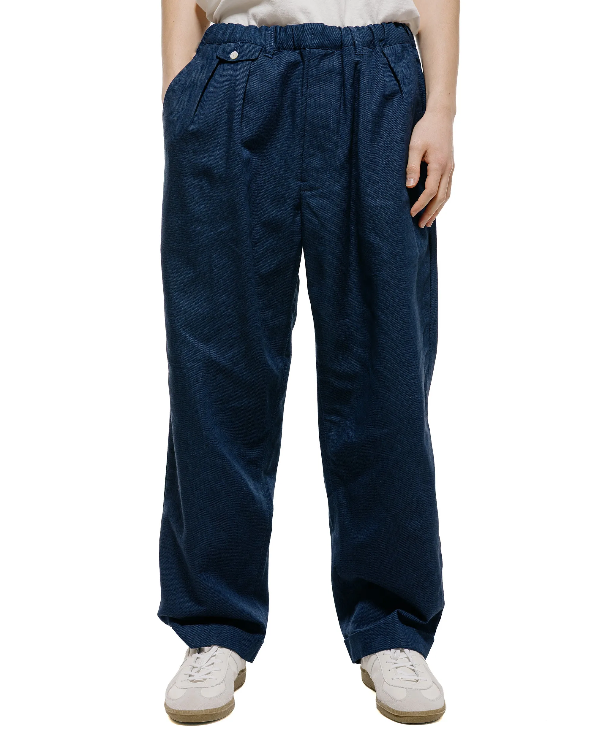 Beams Plus 2Pleats Relax Trousers Indigo Oxford Dark Indigo sold by Lost & Found product image thumbnail 2