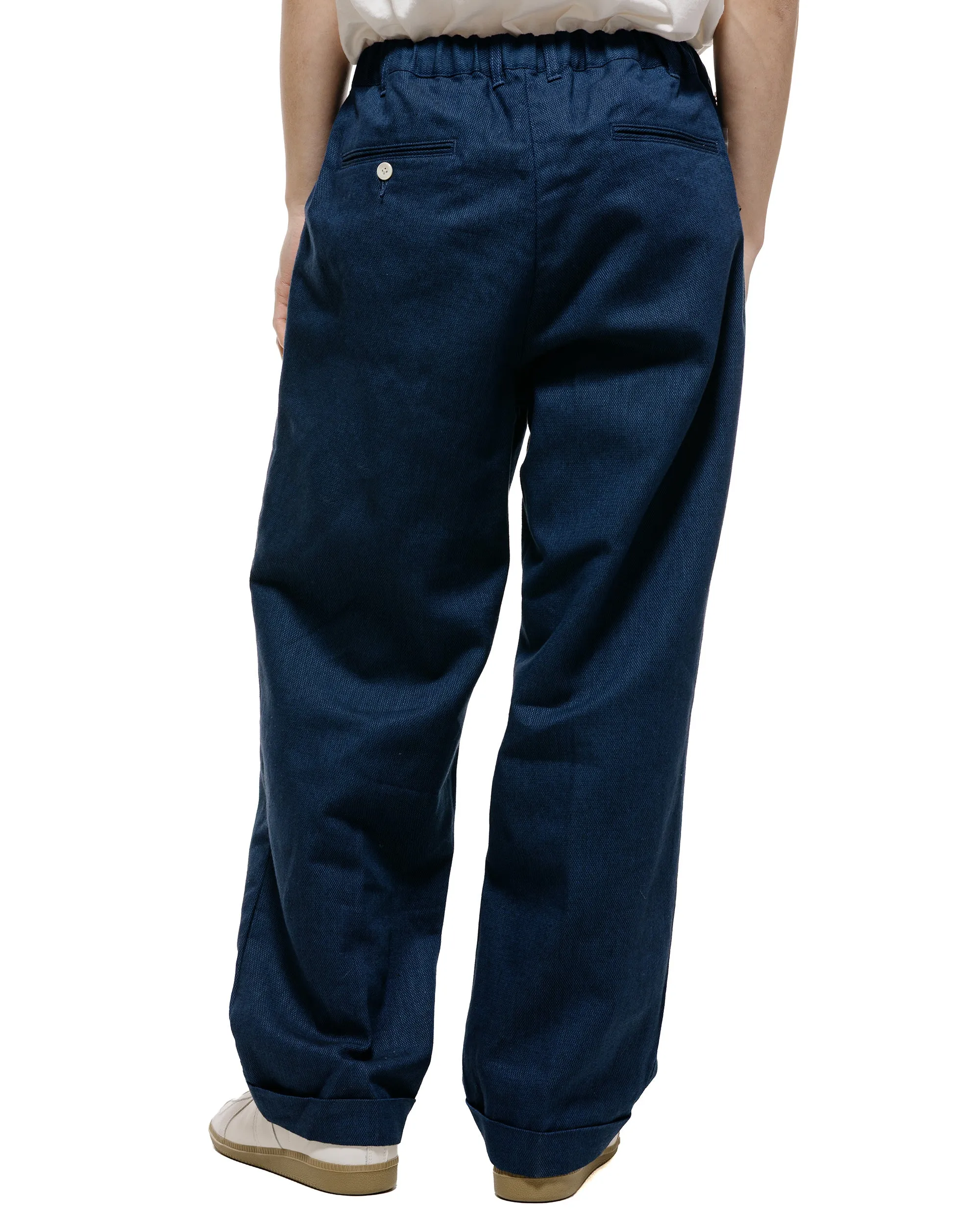 Beams Plus 2Pleats Relax Trousers Indigo Oxford Dark Indigo sold by Lost & Found product image thumbnail 3