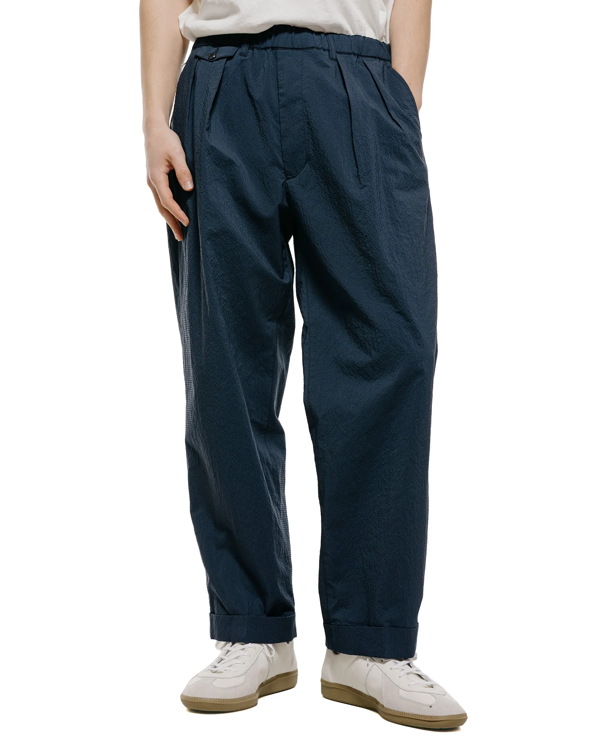 Beams Plus 2Pleats Anywhere(wear) Seersucker Navy sold by Lost & Found product image thumbnail 2