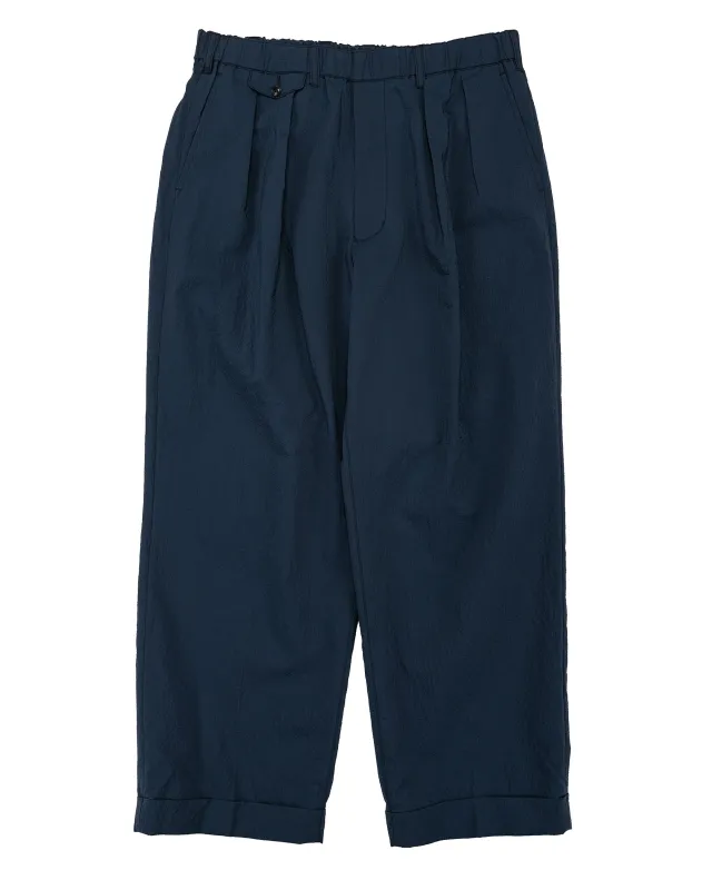 Beams Plus 2Pleats Anywhere(wear) Seersucker Navy made by BEAMS PLUS