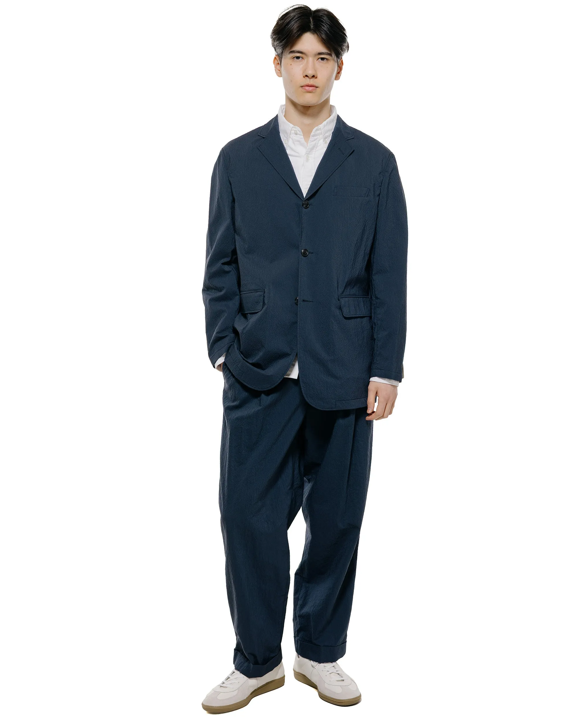 Beams Plus 2Pleats Anywhere(wear) Seersucker Navy sold by Lost & Found product image thumbnail 4