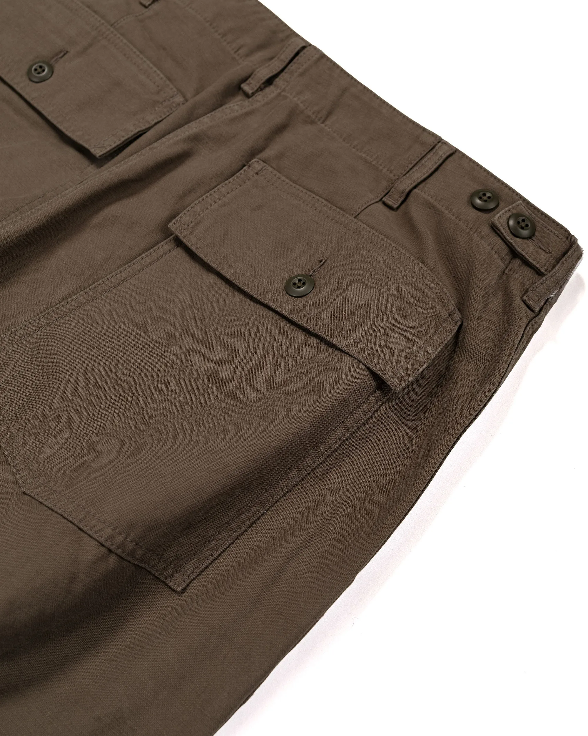Beams Plus MIL Utility Trousers Reversed Sateen Olive Brown sold by Lost & Found product image thumbnail 5