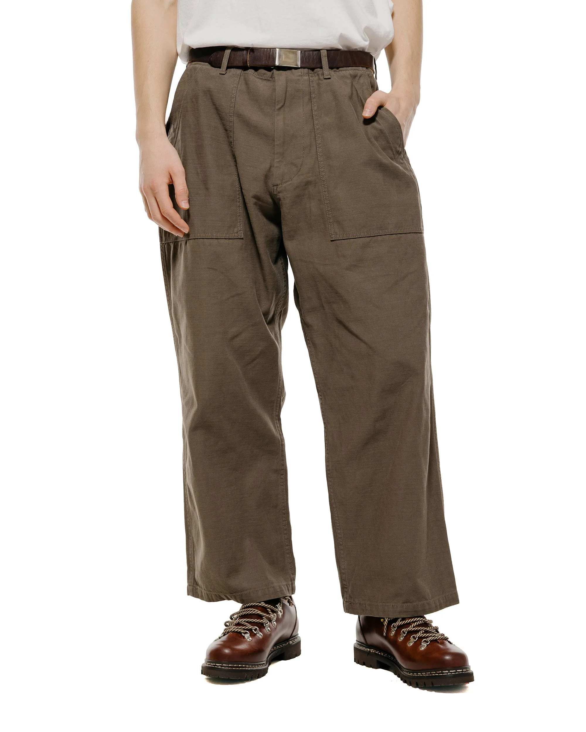Beams Plus MIL Utility Trousers Reversed Sateen Olive Brown sold by Lost & Found product image thumbnail 2