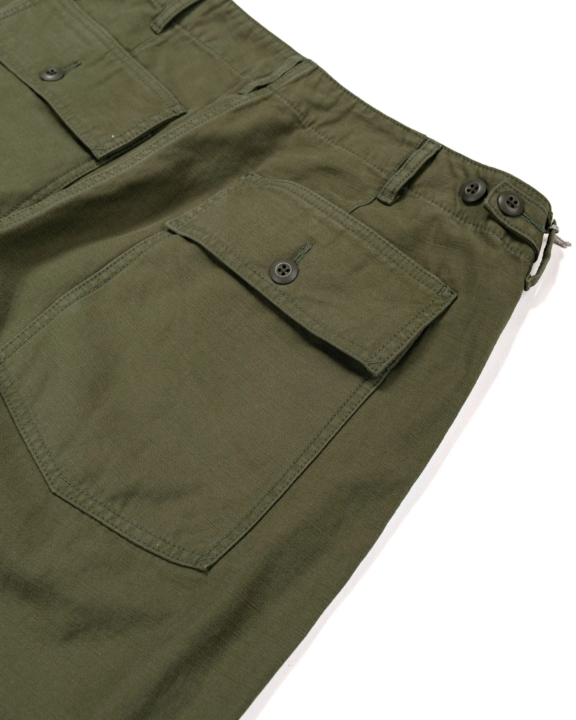 Beams Plus MIL Utility Trousers Reversed Sateen Olive Green sold by Lost & Found product image thumbnail 5