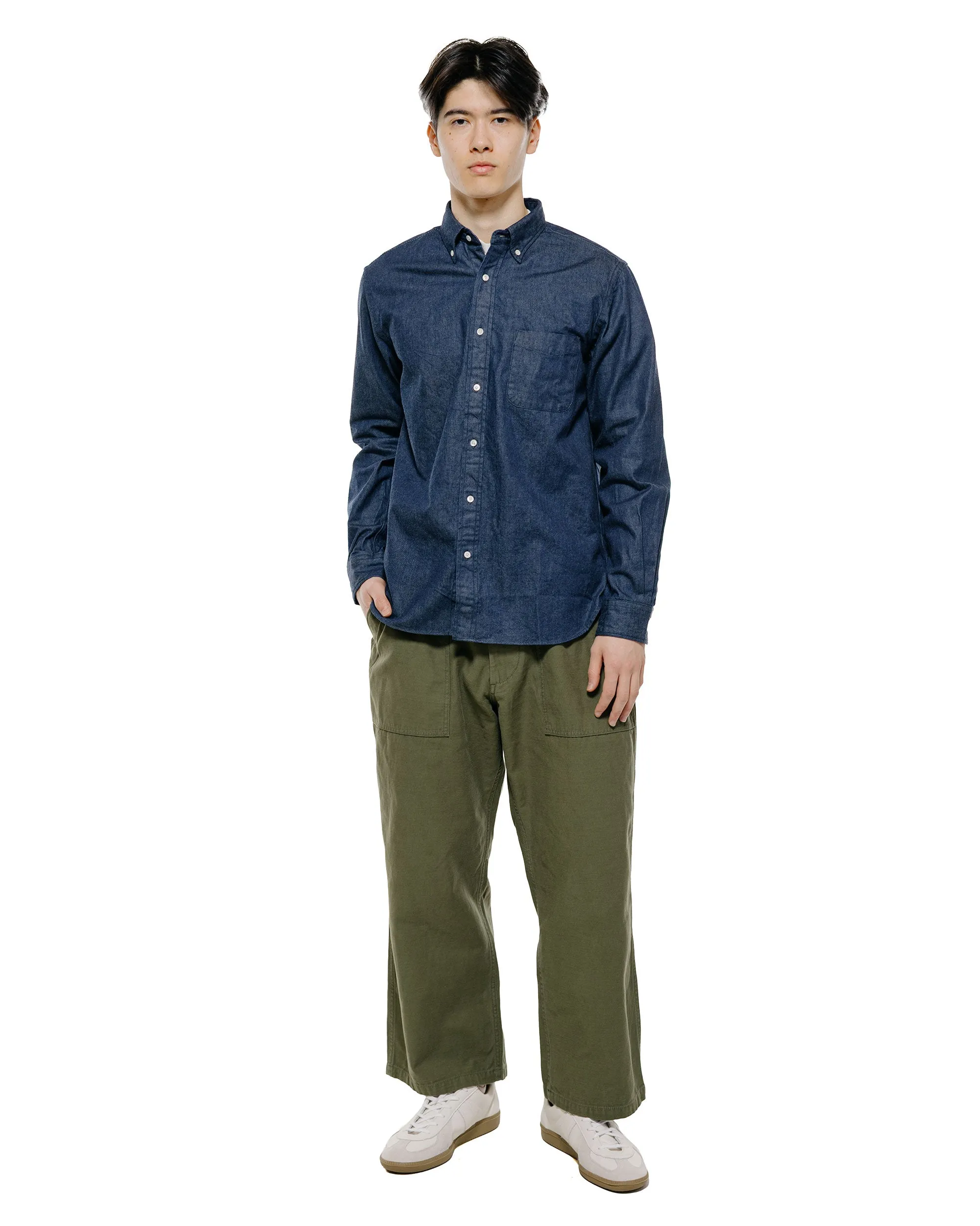 Beams Plus MIL Utility Trousers Reversed Sateen Olive Green sold by Lost & Found product image thumbnail 4